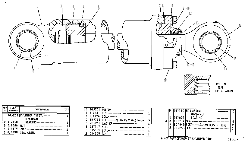 Цилиндр наклона 3G5497 CAT