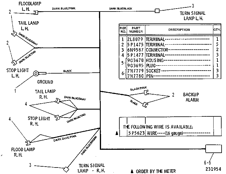 REAR HARNESS ASSEMBLY 7V6145 CAT
