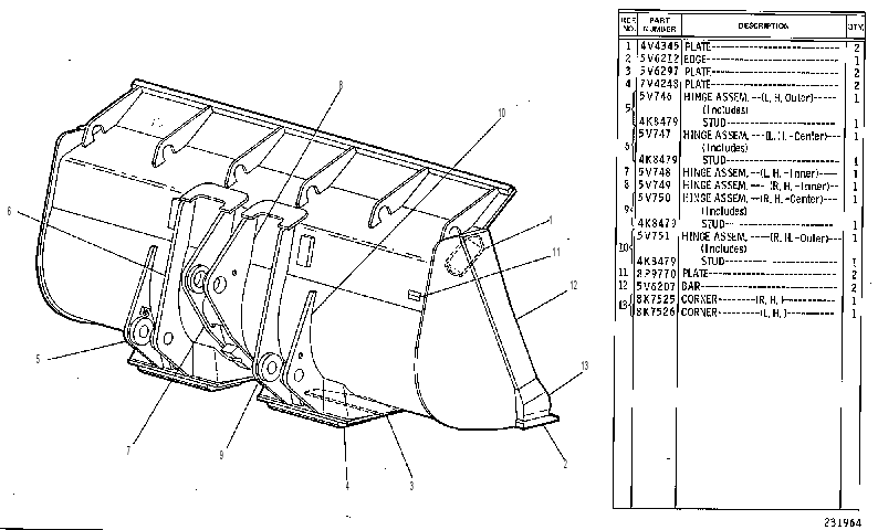 Ковш скальный в сборе 5V5464 CAT