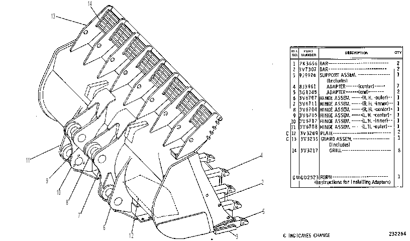 ROCK LOADING BUCKET ASSEMBLY 3V3254 CAT