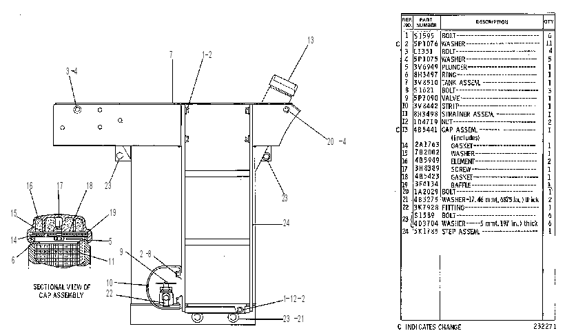 FUEL TANK GROUP 3V8588 CAT