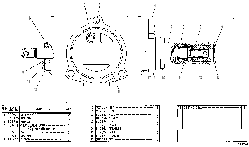 Клапан управляющий 3G8967 CAT