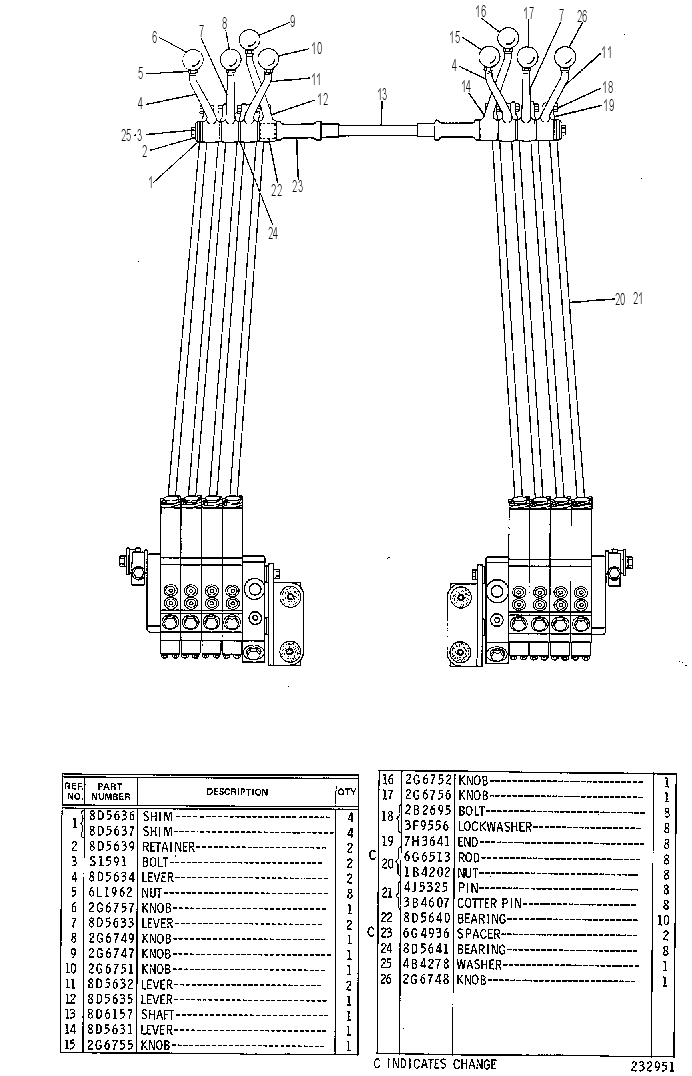 Клапан с тягой 8D6205 CAT