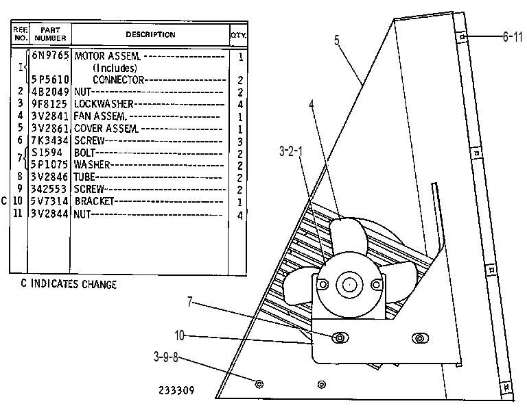 FAN GP-DEFROSTING 3V1648 CAT