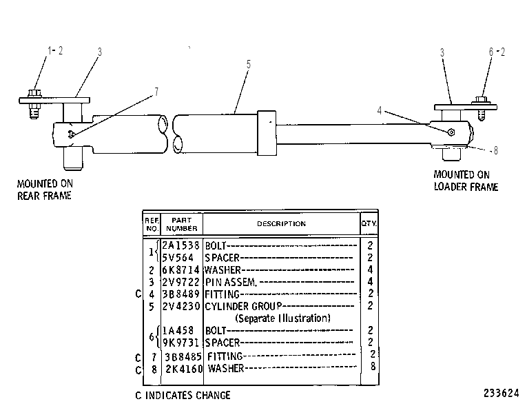 CYLINDER & MOUNTING GP 2V4229 CAT