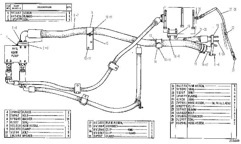 Трубопроводы насоса 8G1647 CAT