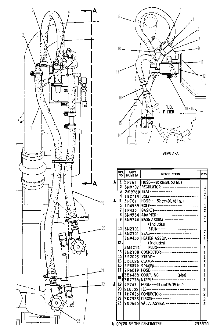 HEATER GP-FUEL 8N9829 CAT