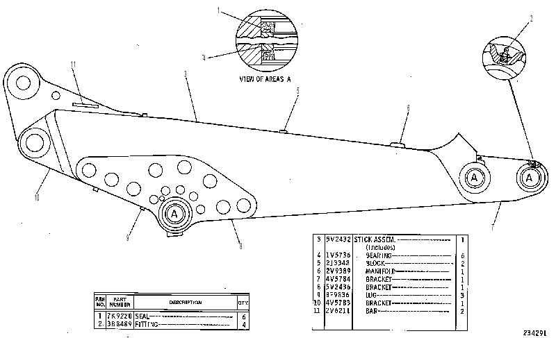 Рукоять обратной лопаты 5V2431 CAT
