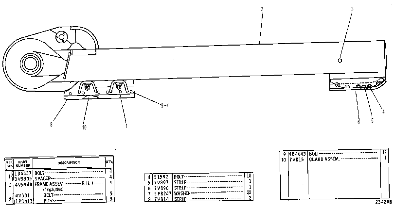 FRAME GP-TRACK ROLLER-RH 7V0893 CAT