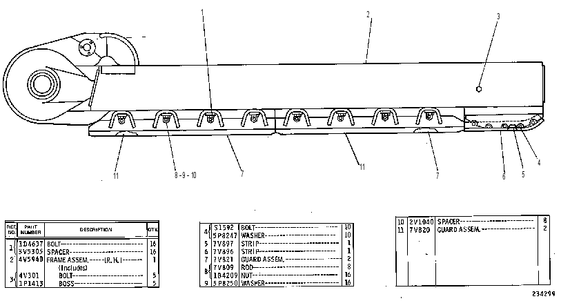 FRAME GP-TRACK ROLLER-RH 7V0935 CAT