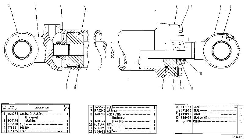 Цилиндр наклона 3G8786 CAT
