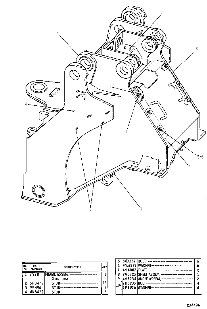 Рама погрузчика 7V0079 CAT
