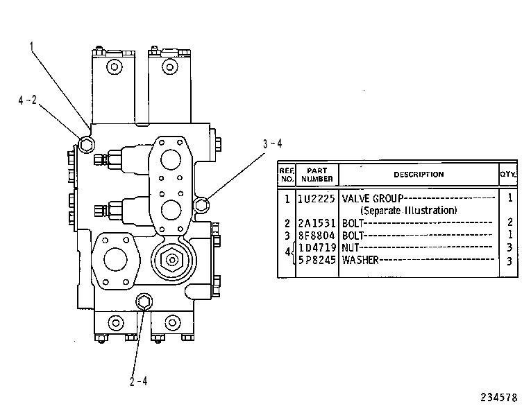Клапан с креплением 4V2428 CAT