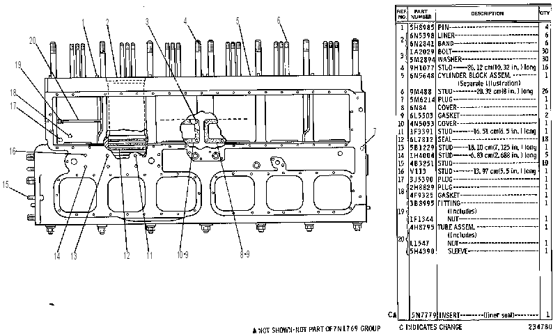 CYLINDER BLOCK GROUP 7N1769 CAT