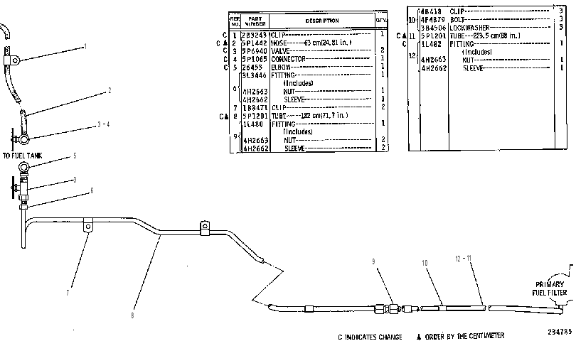 FUEL LINES 3P7673 CAT