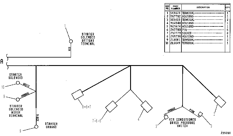 Жгут проводов передний 7G0539 CAT