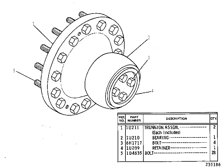 TRUNNION GP-BULLDOZER 9J9640 CAT