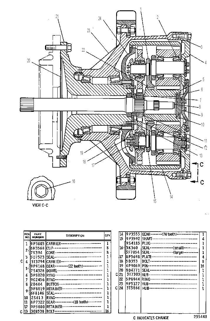 Бортовой редуктор 3P8804 CAT