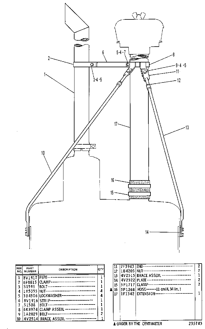 EXTENSION GP-AIR CLEANER 8V1915 CAT