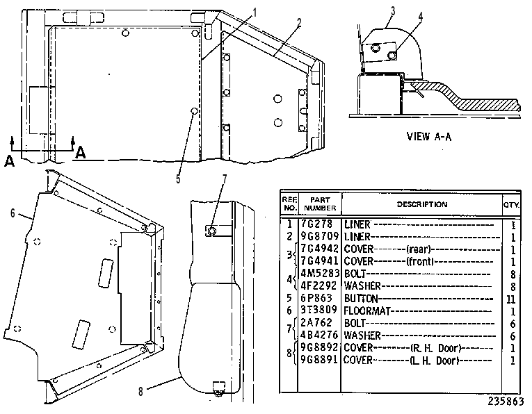 Обшивка кабины 3T3810 CAT