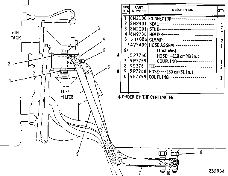 HEATER GP-FUEL 3T1356 CAT