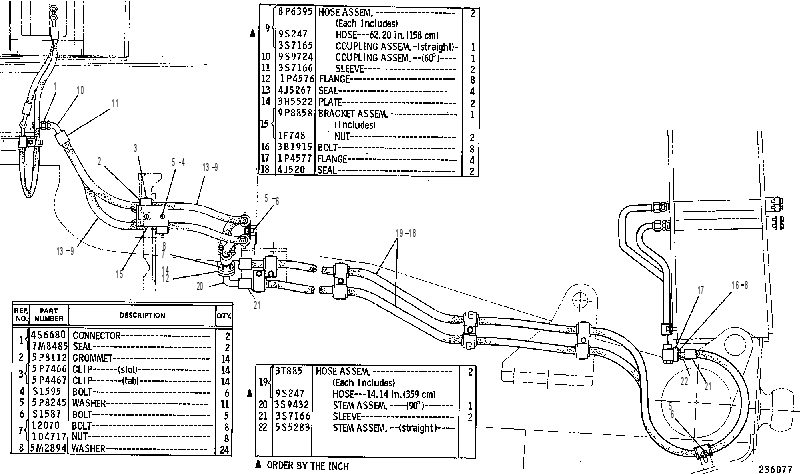 Трубопроводы цилиндра наклона 3T1863 CAT
