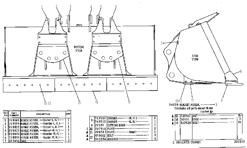 BUCKET GP-LIGHT MATERIAL 3V0248 CAT