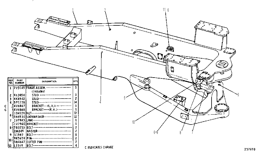 FRAME GP-ENGINE END 1V4939 CAT