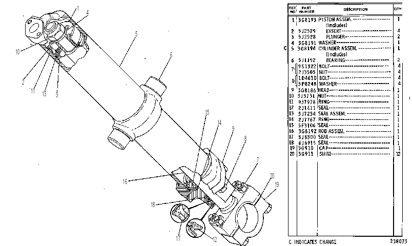 Цилиндр подъёма 3G8537 CAT