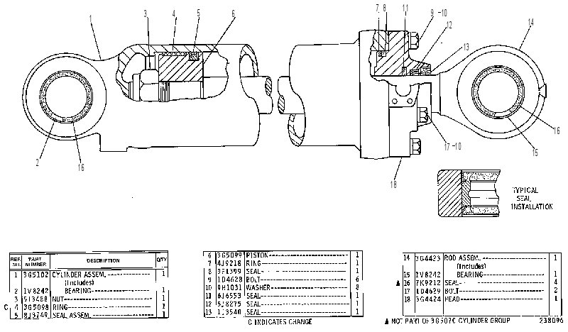 Цилиндр наклона 3G5070 CAT