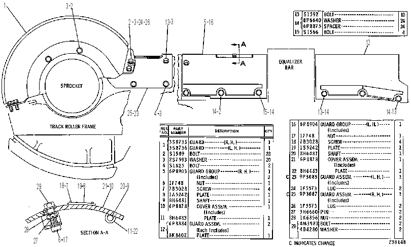 RECOIL MECHANISM GUARD GROUP 9P3088 CAT