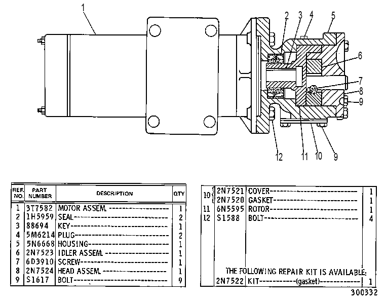 Насос предпусковой смазки 3T3734 CAT