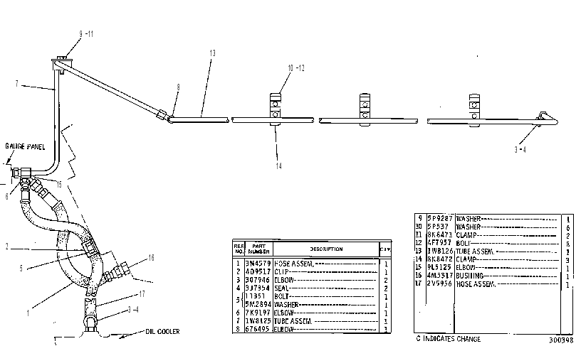 Трубопроводы панели приборов 1W8101 CAT