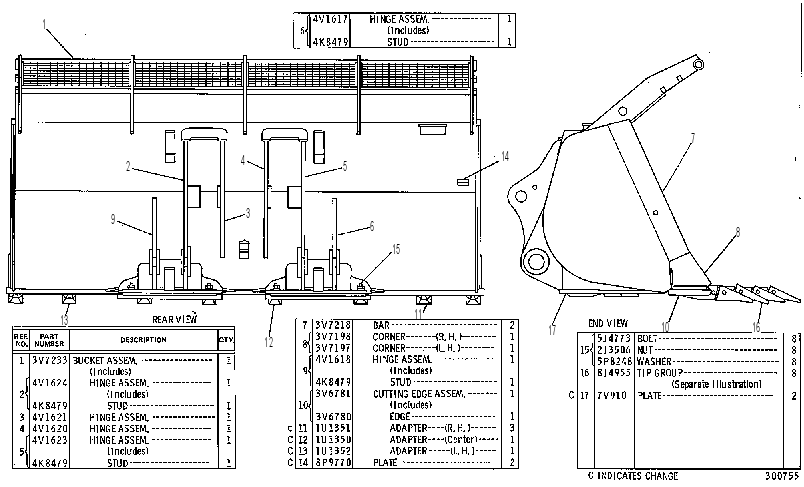 Ковш скальный 3V7190 CAT