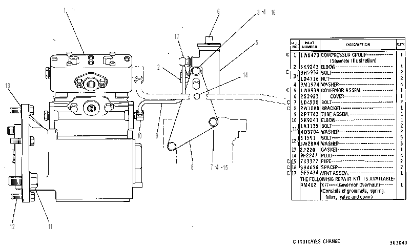 AIR COMPRESSOR GROUP 3N3797 CAT