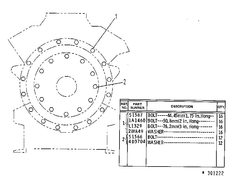 FASTENER GP-GENERATOR 5N1862 CAT