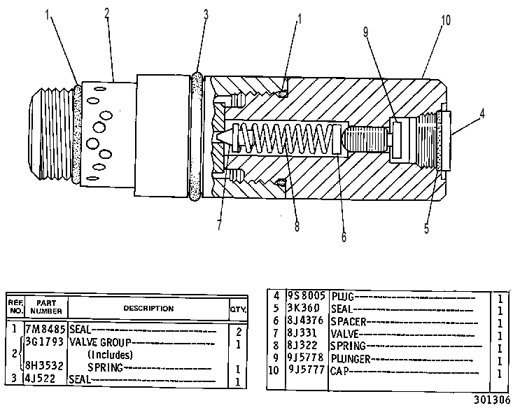 Клапан предохранительный 4T2585 CAT