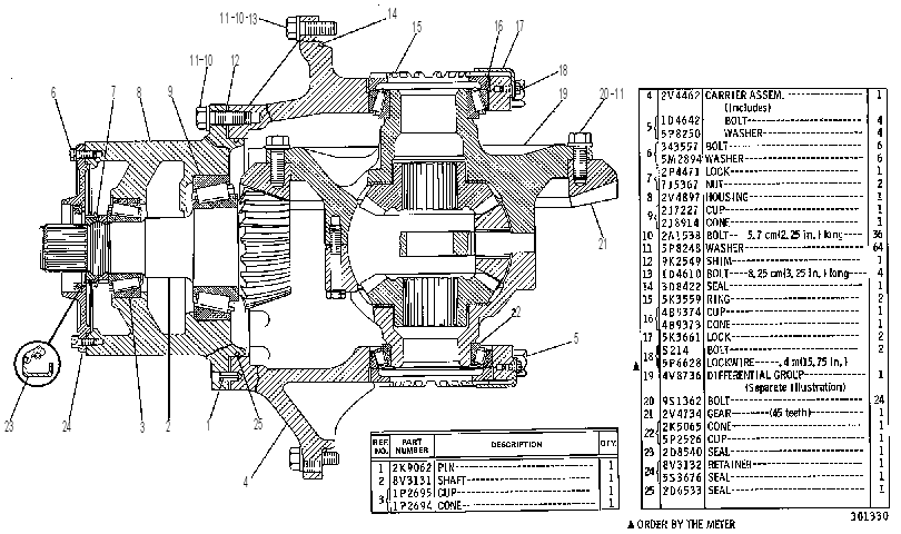 Дифференциал с конической передачей 8V3116 CAT