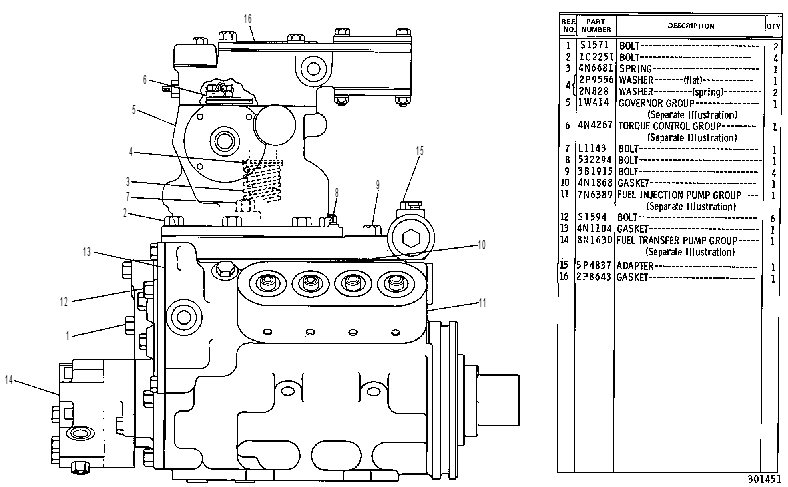 PUMP GP-GOV, FUEL INJ & TFR 1W6840 CAT