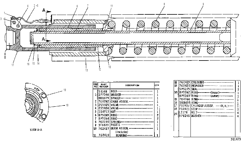 Натяжитель гусеницы с амортизатором 3T6127 CAT
