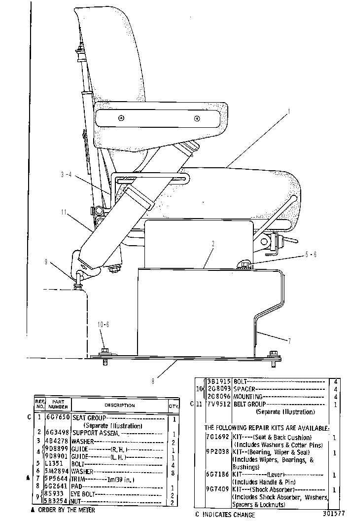 Сиденье на подвеске 6G3520 CAT