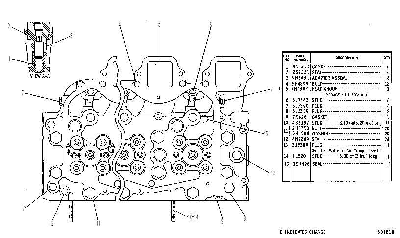 Головка блока цилиндров 1W1510 CAT