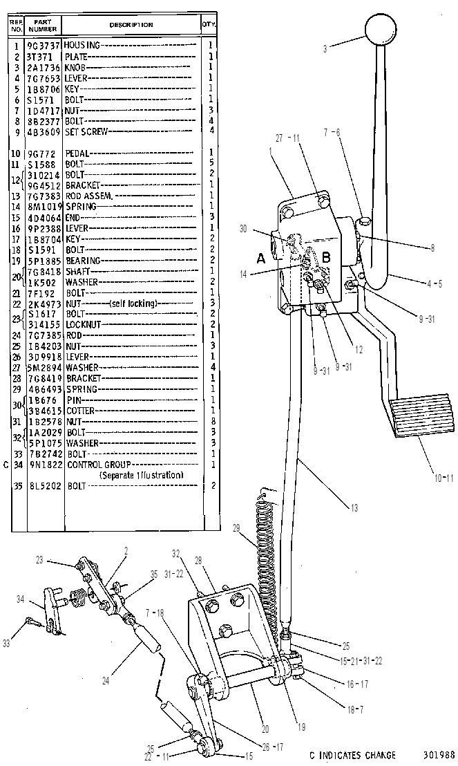 CONTROL GP-GOV & DECELERATOR 6P4365 CAT