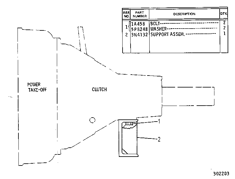 SUPPORT GP-POWER TAKE-OFF 3N4131 CAT