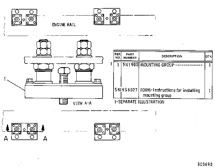 MOUNTING GP-SOUND ISOLATION 2W3037 CAT