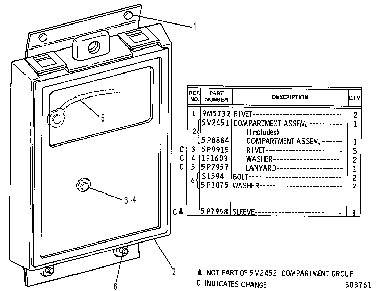 COMPARTMENT GP-LITERATURE 5V2452 CAT