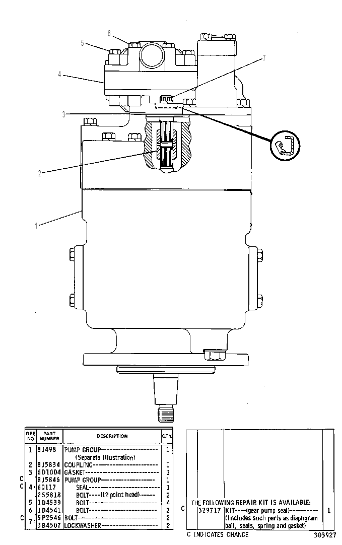 PUMP GP-PISTON & GEAR 8J6155 CAT