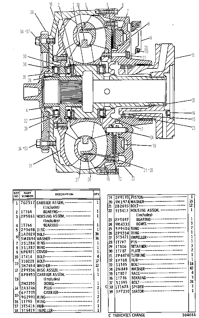 Гидротрансформатор 3T5227 CAT