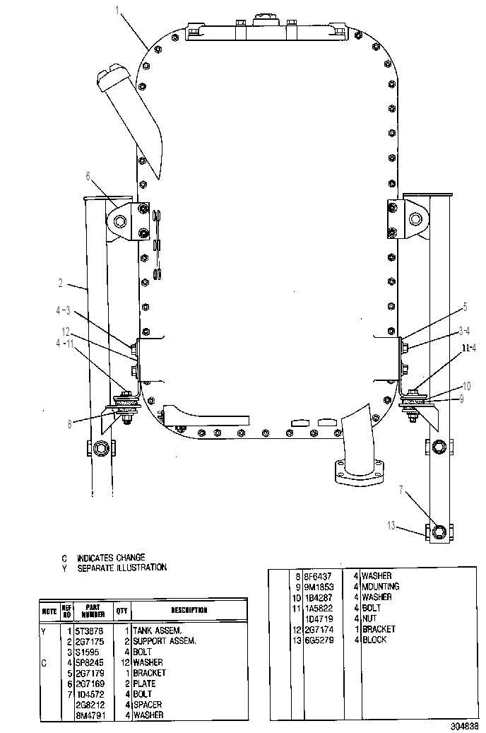 TANK & MOUNTING GP 5T3875 CAT