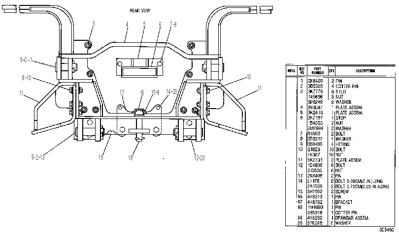 Крепление ROPS 8V3091 CAT